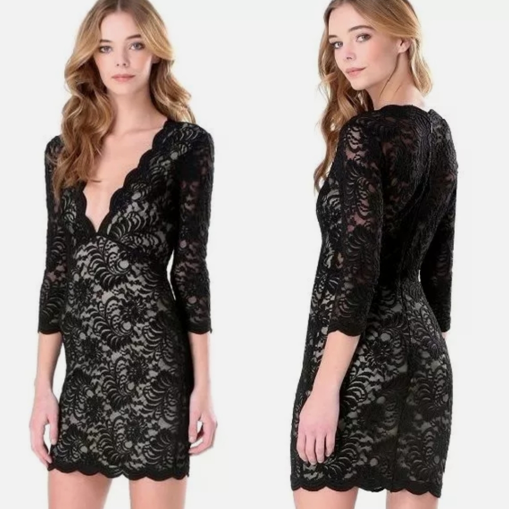 Bebe Deep Scallop Dress